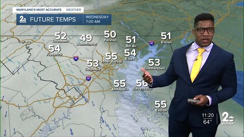 WMAR-2 News Patrick Pete forecasts dry Tuesday weather