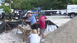 Sandbag filling continues on Fort Myers Beach