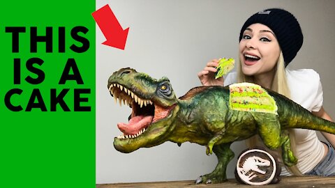 How to make a hyperrealistic 'Jurassic World' T-Rex cake