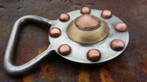 Steampunk copper Domed Belt buckle - RT ARTISAN WORKS