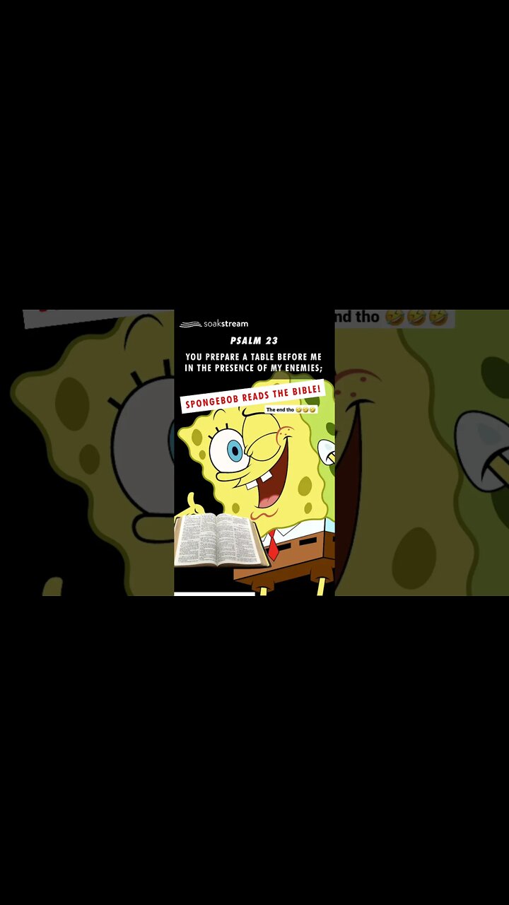 SpongeBob got saved and reads the Bible! 🙌🏼😱🤯💥😝