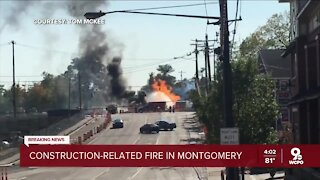 Massive construction fire closes Ronald Reagan near Montgomery Rd