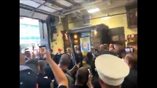 Trump Makes Surprise Visit To FDNY & NYPD On 9/11