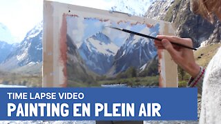 Time Lapse Video | Painting En Plein Air in Fiordland National Park, New Zealand