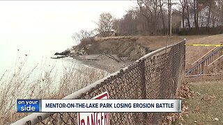 Accelerated erosion along Lake Erie prompts closure of park's overlook deck in Mentor-on-the-Lake