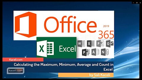 Excel 2019 Tutorial: Calculating the Max, Min, Average and Count
