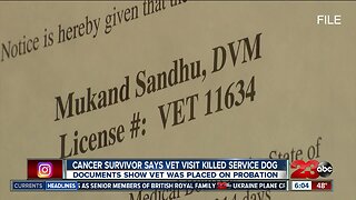 Cancer survivor says vet visit killed service dog