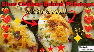 Slow cooker baked potatoes recipe
