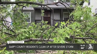 Sarpy County residents cleaning up after Friday night storm