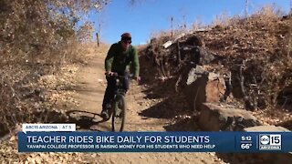 Yavapai College professor riding bike to raise money for students in need