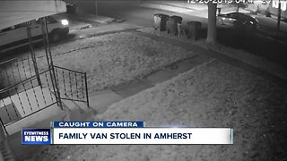 Caught on camera: Amherst family's van stolen from driveway