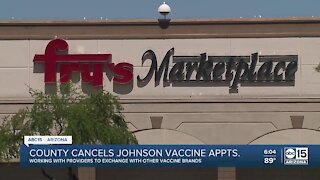 County cancels Johnson & Johnson vaccine appointments