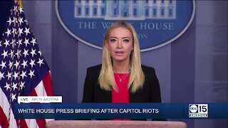 White House Press Secretary Kayleigh McEnany reads statement after riot at US Capitol
