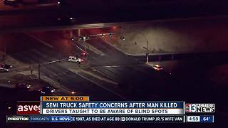 Pedestrian hit and dragged by semi truck