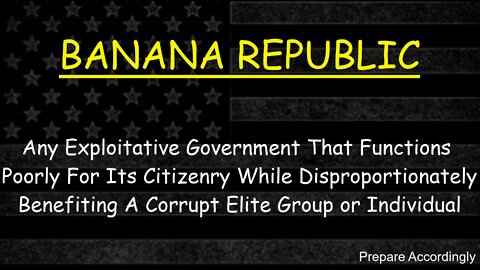 AMERICA IS NOW OFFICIALLY A BANANA REPUBLIC! A FREAKING DISGRACE!!!