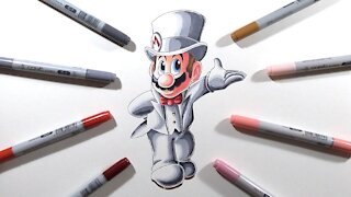 Drawing Wedding Outfit Mario From Super Mario Odyssey