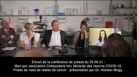 Prises de vues de restes de vaccins: Dr. Hubmer-Mogg - Extrait de la conférence de presse du 20.09.21.