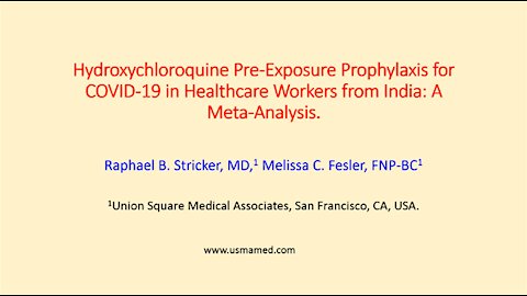 Hydroxychloroquine Pre-Exposure Prophylaxis for COVID-19 in Healthcare Workers from India