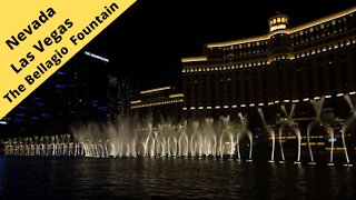 Nevada Las Vegas The Bellagio Hotel Fountain at Night