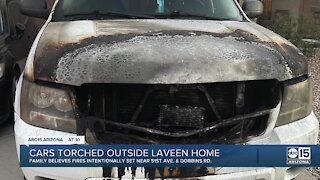 Cars torched outside Laveen home