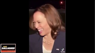 Kamala Harris laughs hysterically when reporter asks about Americans trapped in Afghanistan