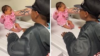 Genius dad discovers the perfect way to calm baby