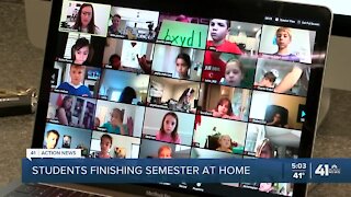 Students finish semester at home