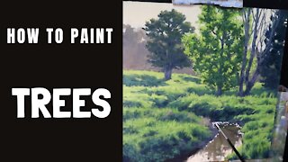 How to Paint TREES - Tips For Painting Sunlit Translucent Leaves