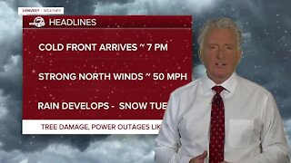 Colorado snow timeline: Cold front arrives around 7 PM