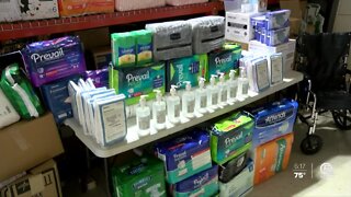 Local organization and teens helping collect personal hygiene products
