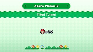 New Super Mario U Deluxe - Acorn Plains-2 Tilted Tunnel (All Star Coins)
