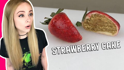 Making a HYPERREALISTIC Strawberry CAKE Ball!