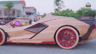 65 Days Build Lamborghini Sian Roadster For My Son - ND Woodworking Art