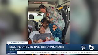 San Diego man injured in Bali returns home