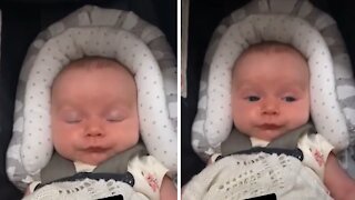 Baby unknowingly gives mom hysterical eye-roll