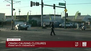Deadly crash blocks 40th and Washington streets