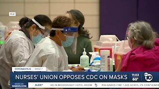 Nurses' union opposes CDC on masks