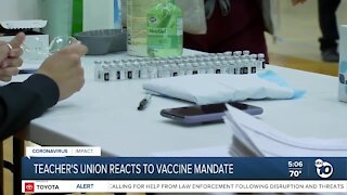 Teachers union reacts to vaccine mandate