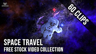 SPACE TRAVEL Stock Video Footage Collection : Space Universe & Astronaut Spaceship. Royalty Free