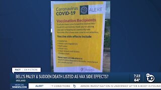 Fact or Fiction: Poster in Ireland shows COVID vaccine side effects?
