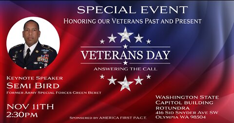 Veteran's Day Event Honoring Our Veterans Past and Present - Invitation from Semi Bird