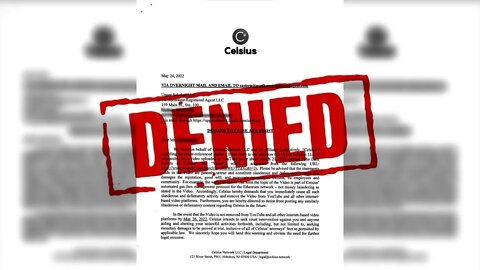 Celsius Sent me a Cease and Desist - This is my Response