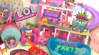LOL SURPRISE DOLLS POOL PARTY PRETEND PLAY WITH KIDS