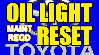 Toyota Camry Oil Light Reset 2007-2011