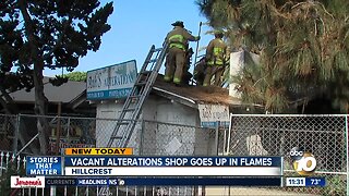 Fire erupts at vacant business in Hillcrest