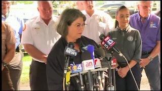 Miami-Dade County Mayor Daniella Levine Cava speaks about first responders