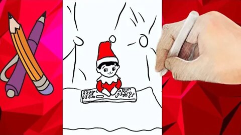 Drawing Elf on the Shelf Stealing TV Remote Timelapse!