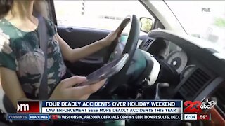 Four deadly accidents over holiday weekend