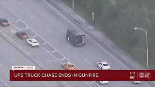 Police chase involving UPS truck ends in shooting in South Florida