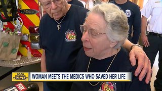 Woman meets medics who saved her after heart attack